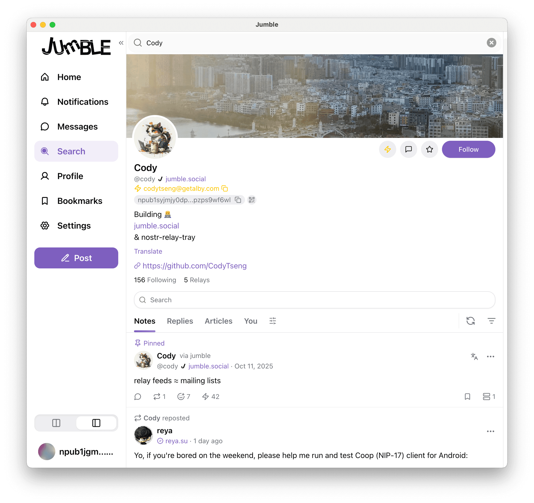 The Jumble desktop client